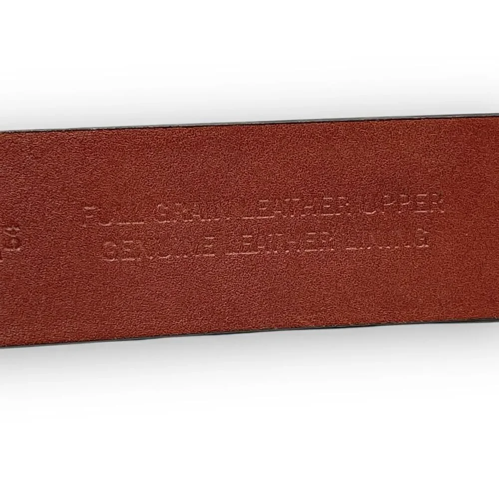 Roundtree & Yorke Brown Burnished Cowhide Leather Dress Belt Men's Size 54/135